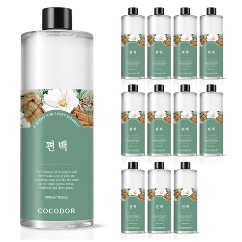 코코도르 디퓨저 리필액 대용량, 편백, 500ml, 12개