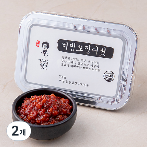 김정숙젓갈 비빔오징어젓, 300g, 2개
