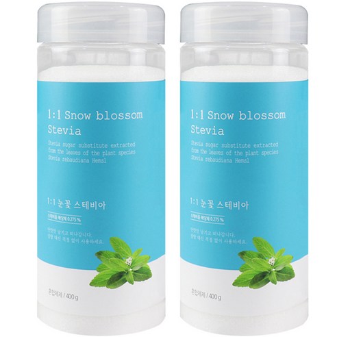 자연지애 1대1 눈꽃 스테비아 에리스리톨, 400g, 2개