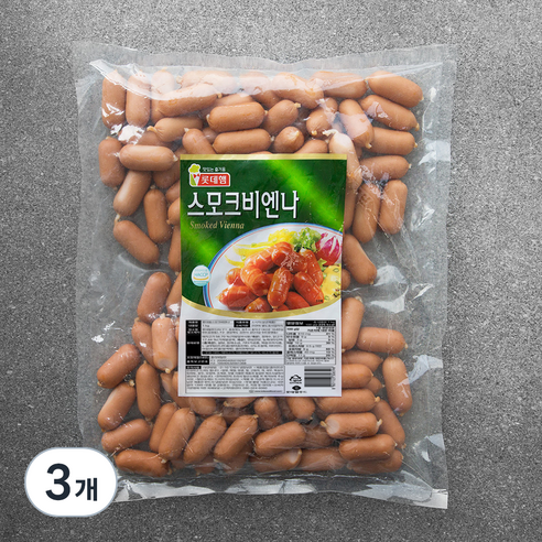 롯데햄 스모크 비엔나, 1kg, 3개