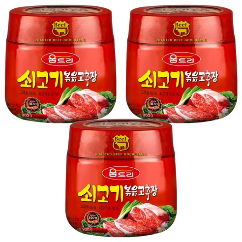 움트리 쇠고기 볶음고추장, 3개, 900g