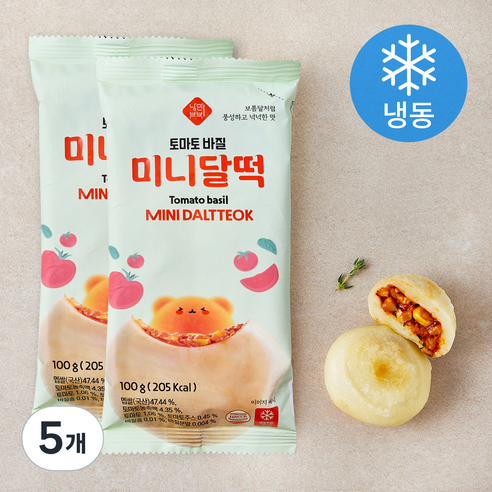낭만부부 토마토바질 미니달떡 (냉동), 100g, 5개, 2개입