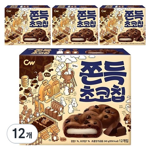 청우식품 쫀득초코칩, 240g, 12개