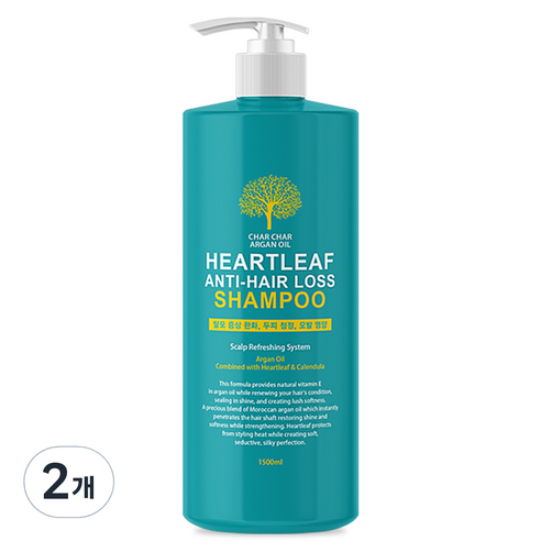 샤샤 아르간 오일 어성초 안티 헤어 로스 샴푸, 1500ml, 2개