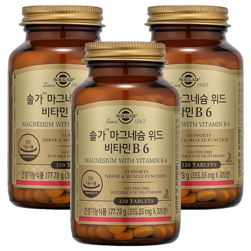 솔가 마그네슘 위드 비타민 B6, 320정, 3개