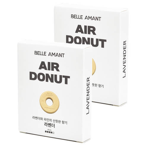 벨르아망 에어도넛 차량용 방향제 리필, 2개, 라벤더