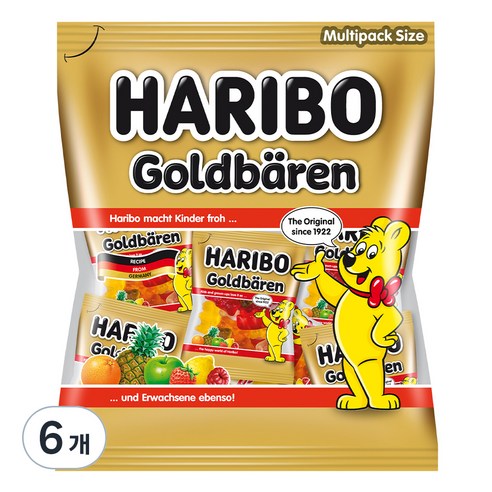 하리보 골드베렌 젤리, 250g, 6개