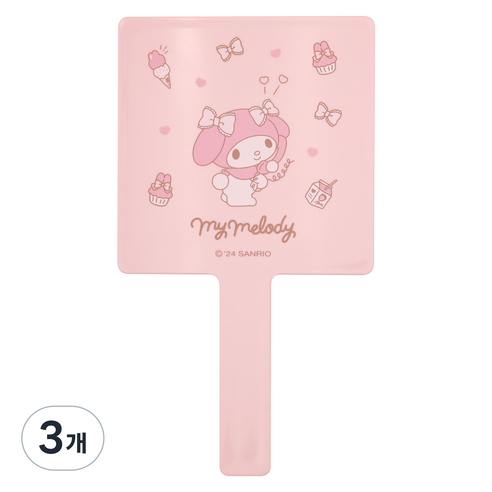 뷰티홈 산리오캐릭터즈 사각손거울 대, 마이멜로디, 3개