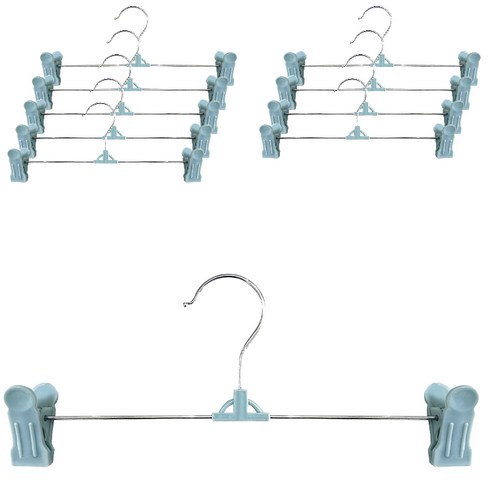 리빙홈디테일 북유럽 바지걸이, 블루, 10개