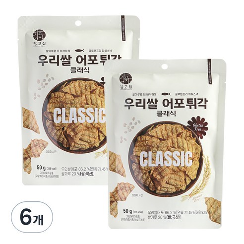강고집 우리쌀 어포튀각 클래식, 6개, 50g