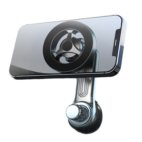 무라 마그네틱 360도 회전 차량용 스마트폰 거치대 송풍구형 + 맥세이프 마그네틱 링, 블랙, 1개