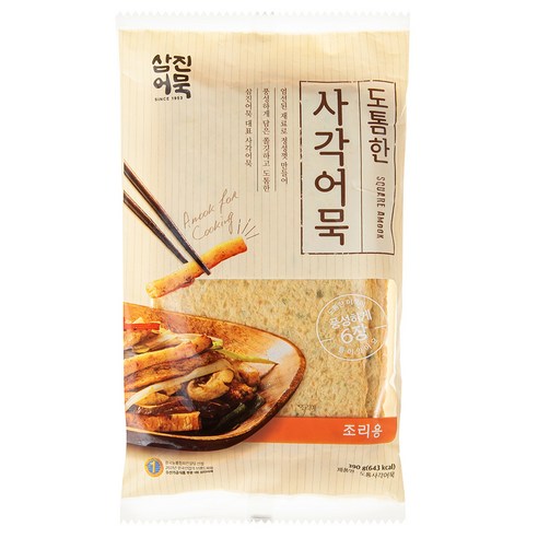 삼진어묵 도톰한 사각어묵, 390g, 2개