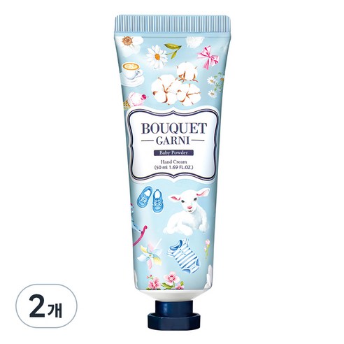 부케가르니 핸드크림 베이비파우더, 50ml, 2개