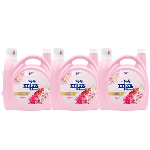 고농축 피죤 강력탈취 오리지널 로맨틱플라워 섬유유연제, 6L, 3개