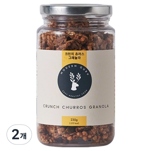 모던구루 크런치 츄러스 수제 그래놀라, 230g, 2개