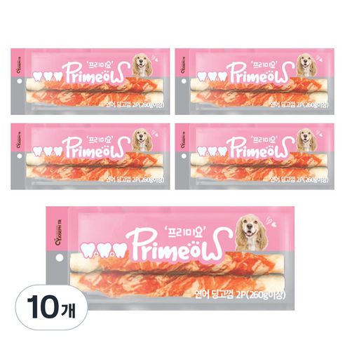프리미요 대형견 딩고껌 25cm 260g 2p, 연어맛, 10개