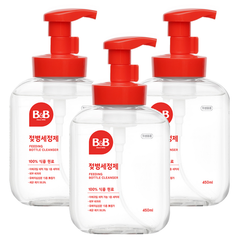 비앤비 거품형 용기 젖병세정제, 450ml, 3개