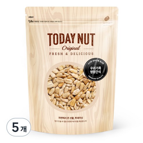 투데이넛 해바라기씨, 300g, 5개