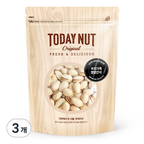 투데이넛 구운피스타치오, 250g, 3개