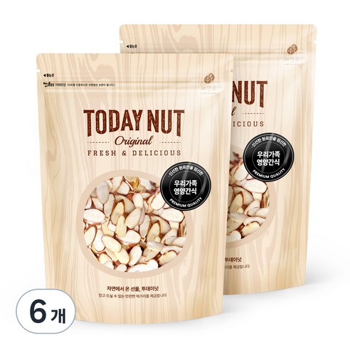 투데이넛 아몬드슬라이스, 300g, 6개