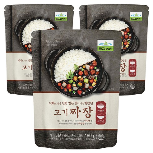 칠갑농산 고기짜장, 3개, 180g
