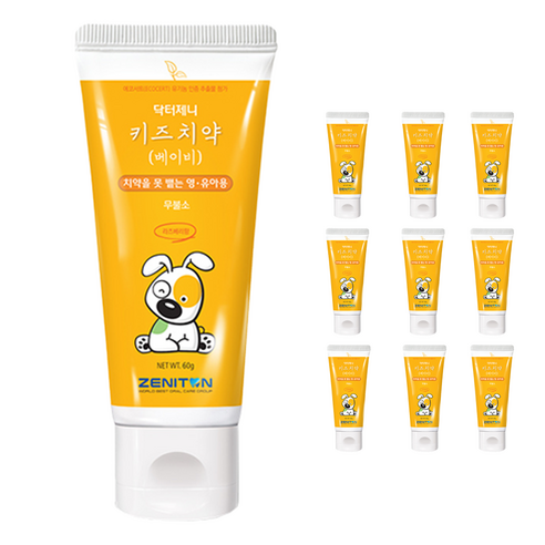 제니튼 닥터제니 키즈치약 베이비, 60g, 10개