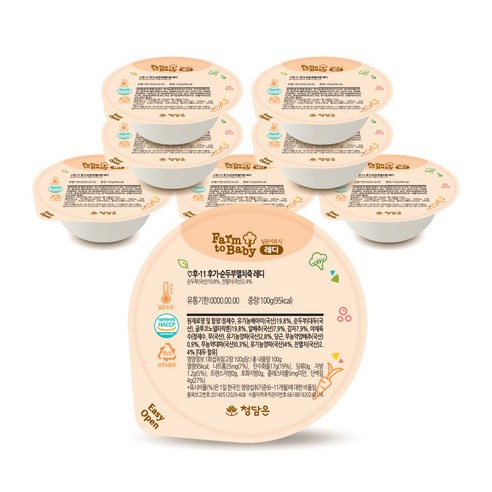 팜투베이비 레디 실온 이유식 후기 9~11개월, 순두부멸치죽, 100g, 8개