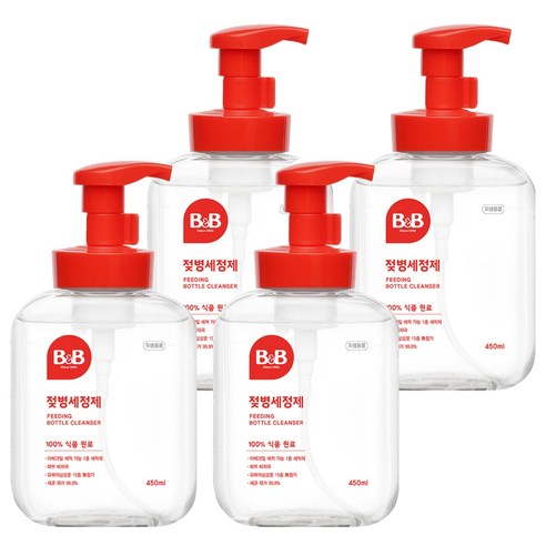 비앤비 거품형 젖병세정제, 450ml, 4개