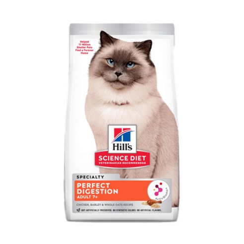 힐스 사이언스 다이어트 어덜트용 7+ 퍼펙트 다이제스천 고양이 사료, 7+ 퍼펙트 다이제스천 1.6kg, 1.59kg, 1개, 닭