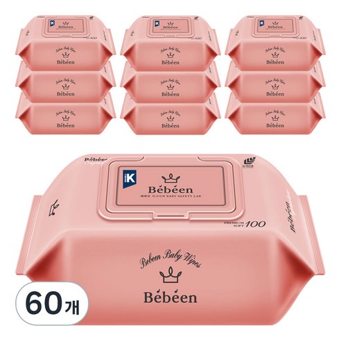 베베앙 시그니처 영유아물티슈 캡형, 50g, 100매, 60개