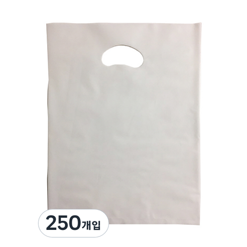 팩스타 펀칭 비닐 포장봉투 가로 25cm x 세로 35cm PE25, 백색, 250개입