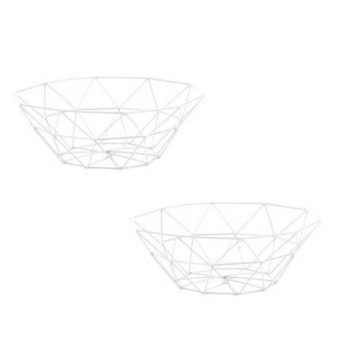 마켓감성 노르딕 철제 과일바구니 2p, 타입6 WHITE