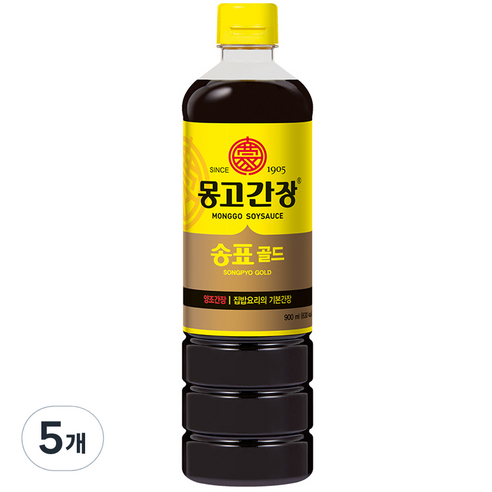 몽고간장 송표 골드, 5개, 900ml