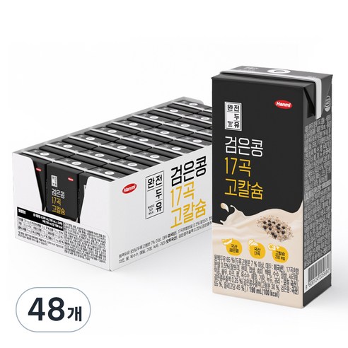 한미 완전두유 검은콩 17곡 고칼슘, 190ml, 48개