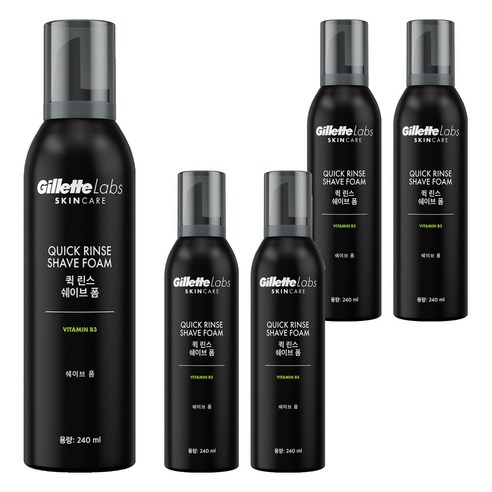 질레트랩스 퀵 린스 쉐이브 폼, 5개, 240ml