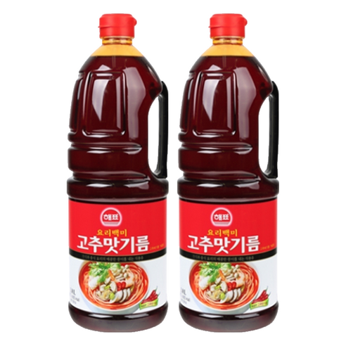 해표 요리백미 고추맛기름, 1.8L, 2개