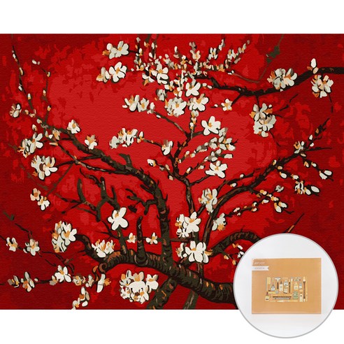 아트조이 DIY 명화그리기 가로형 50 x 40cm, 붉은아몬드나무