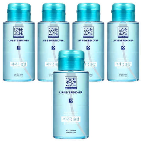 케어존 저자극 립 앤 아이리무버, 300ml, 5개