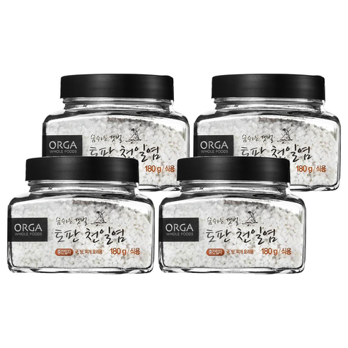 올가홀푸드 숨쉬는 갯벌 토판천일염, 180g, 4개