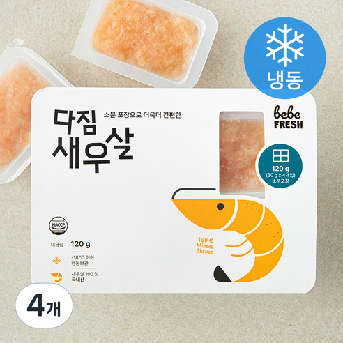 베베프레시 다짐 새우살 (냉동), 4개, 120g