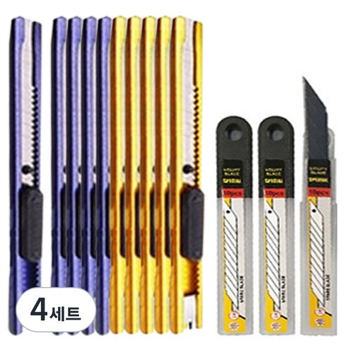 다다 오피스 커터 10p + SK5 블랙 고강도 칼날 30p, 랜덤발송, 4세트