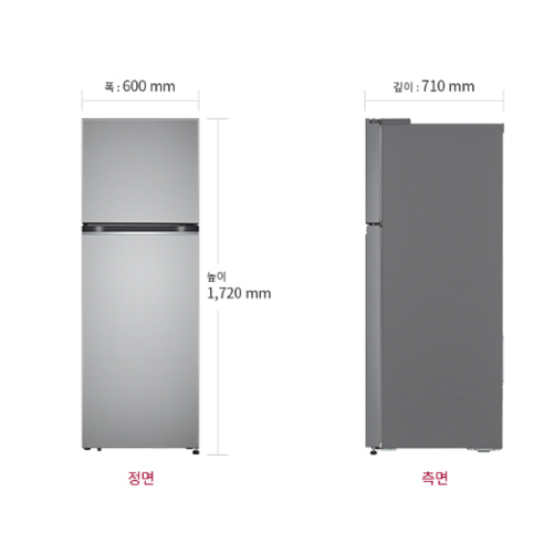 LG전자의 335L 일반 냉장고: 가족의 식료품을 신선하게 보관하는 대용량, 에너지 효율적인 냉장고