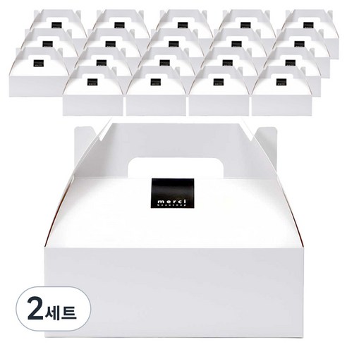 인디케이 핸들 상자 대 20p + 메르시 모던 스티커 20p, 화이트+블랙, 2세트