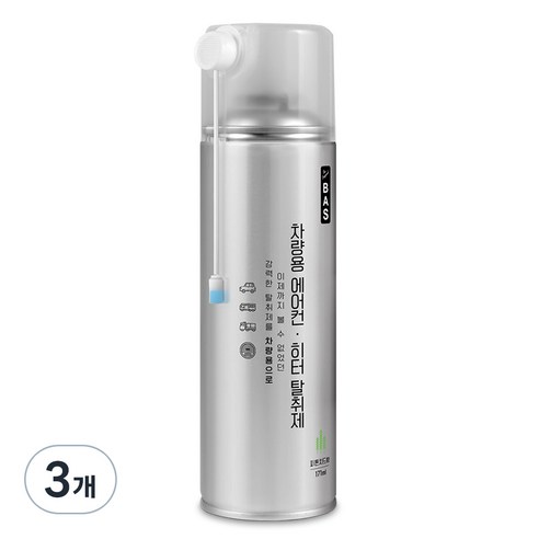 BAS 차량용 에어컨히터 탈취제, 171ml, 3개