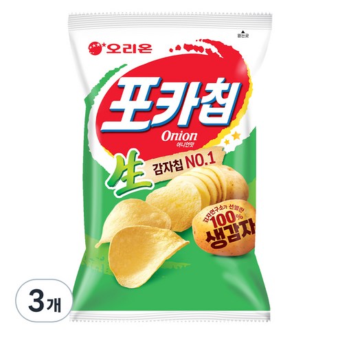오리온 포카칩 어니언맛, 137g, 3개