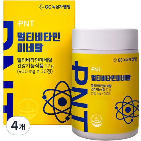 GC녹십자웰빙 PNT 멀티비타민 미네랄 900mg 30정, 4개