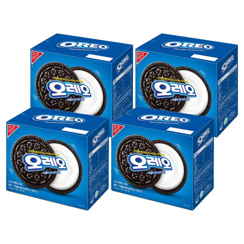 오레오 초콜릿 샌드위치 쿠키 화이트 크림, 1kg, 4개