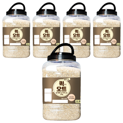 냉장고쏙 퀵 롤드 오트, 2.5kg, 5개