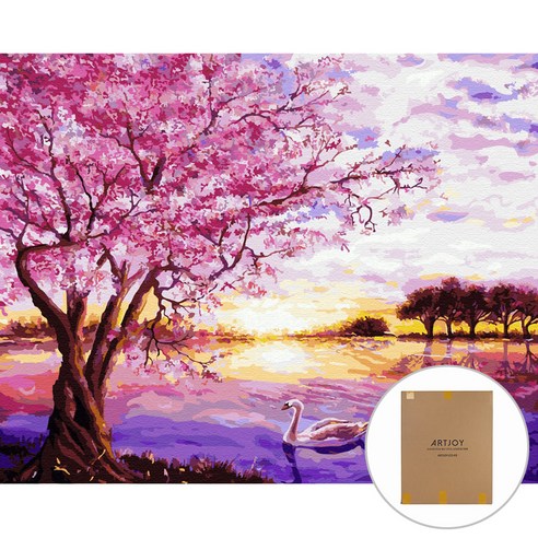 아트조이 DIY 명화그리기 세트 60 x 75 cm, 벚꽃 호수
