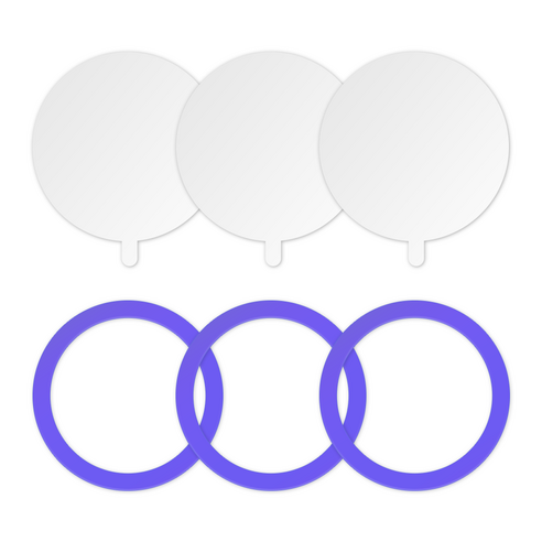 제이엔 맥세이프 호환 자석스티커 3개+보호필름 3개, 퍼플, 1세트